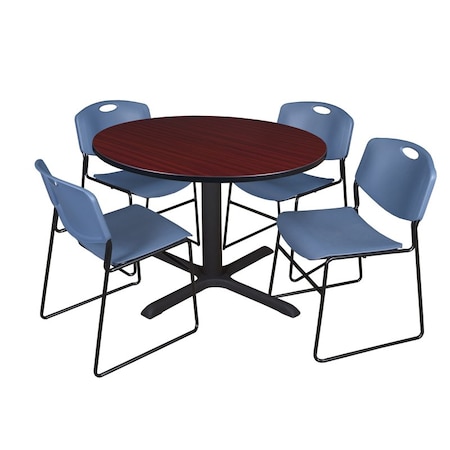 Cain Cain Round Table & Chair Set, Wood, Metal, Polypropylene Top TB48RNDMH44BE